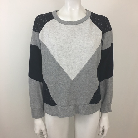 J. Crew Style B7121 Paneled Lace Sweatshirt Small - Picture 1 of 5